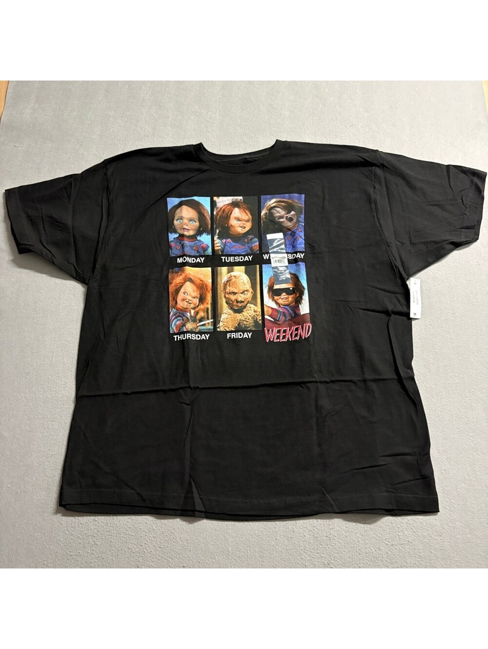 Chucky Child's Play Horror Movie Graphic T-Shirt Mens 3XL Black Days of the Week